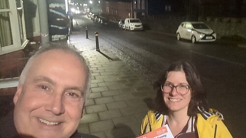 Sandra and Mark with the NHS survey