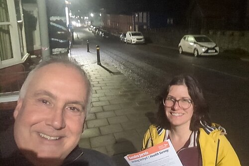 Sandra and Mark with the NHS survey